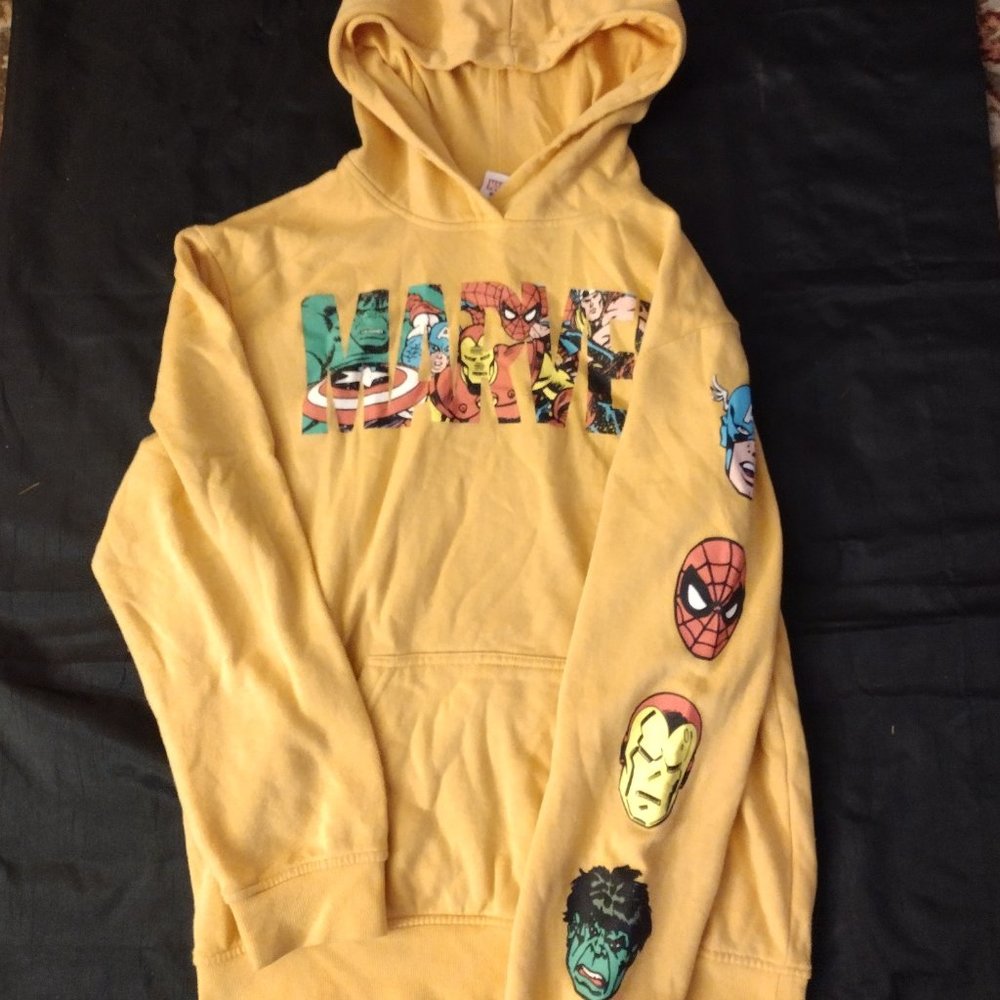Marvel Yellow Graphic Hoodie Size S